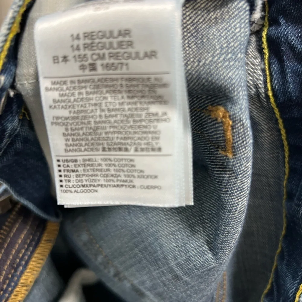 Gap Kids 1969 Straight Leg Jeans Size 14 Distressed Medium Wash Denim